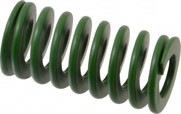 Associated Spring Raymond - 25mm Hole Diam, 12.5mm Rod Diam, 2" Free Length, Green Die Spring - 880 N Max Deflection, 20mm Max Deflection, Light Duty, Chromium Alloy Steel - Americas Industrial Supply