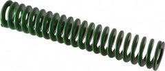 Associated Spring Raymond - 25mm Hole Diam, 12.5mm Rod Diam, 5-1/2" Free Length, Green Die Spring - 856.8 N Max Deflection, 56mm Max Deflection, Light Duty, Chromium Alloy Steel - Americas Industrial Supply