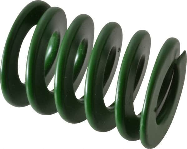 Associated Spring Raymond - 32mm Hole Diam, 16mm Rod Diam, 1-3/4" Free Length, Green Die Spring - 1431 N Max Deflection, 18mm Max Deflection, Light Duty, Chromium Alloy Steel - Americas Industrial Supply