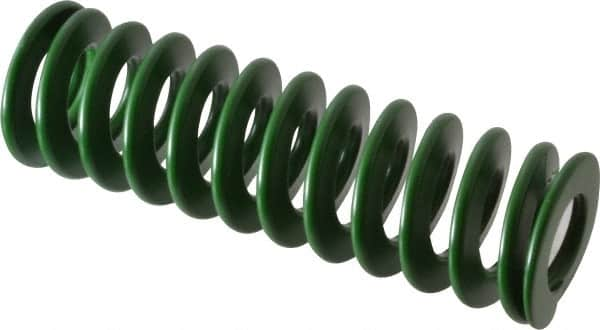 Associated Spring Raymond - 32mm Hole Diam, 16mm Rod Diam, 4" Free Length, Green Die Spring - 1312 N Max Deflection, 41mm Max Deflection, Light Duty, Chromium Alloy Steel - Americas Industrial Supply