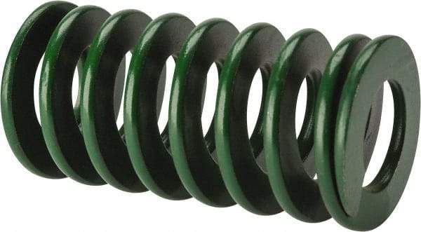 Associated Spring Raymond - 40mm Hole Diam, 20mm Rod Diam, 3" Free Length, Green Die Spring - 1890 N Max Deflection, 30mm Max Deflection, Light Duty, Chromium Alloy Steel - Americas Industrial Supply