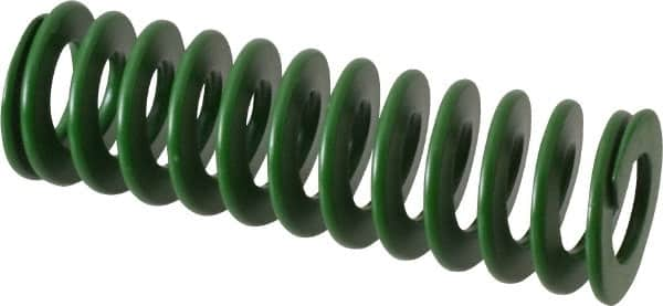 Associated Spring Raymond - 40mm Hole Diam, 20mm Rod Diam, 5" Free Length, Green Die Spring - 1887 N Max Deflection, 51mm Max Deflection, Light Duty, Chromium Alloy Steel - Americas Industrial Supply