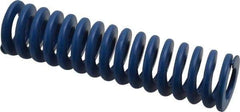 Associated Spring Raymond - 25mm Hole Diam, 12.5mm Rod Diam, 4" Free Length, Blue Die Spring - 1254 N Max Deflection, 38mm Max Deflection, Medium Duty, Chromium Alloy Steel - Americas Industrial Supply