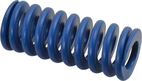 Associated Spring Raymond - 32mm Hole Diam, 16mm Rod Diam, 3" Free Length, Blue Die Spring - 2254 N Max Deflection, 28mm Max Deflection, Medium Duty, Chromium Alloy Steel - Americas Industrial Supply