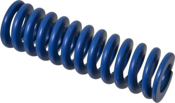 Associated Spring Raymond - 40mm Hole Diam, 20mm Rod Diam, 5" Free Length, Blue Die Spring - 3009.6001 N Max Deflection, 48mm Max Deflection, Medium Duty, Chromium Alloy Steel - Americas Industrial Supply