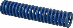 Associated Spring Raymond - 50mm Hole Diam, 25mm Rod Diam, 9" Free Length, Blue Die Spring - 4377.3999 N Max Deflection, 86mm Max Deflection, Medium Duty, Chromium Alloy Steel - Americas Industrial Supply