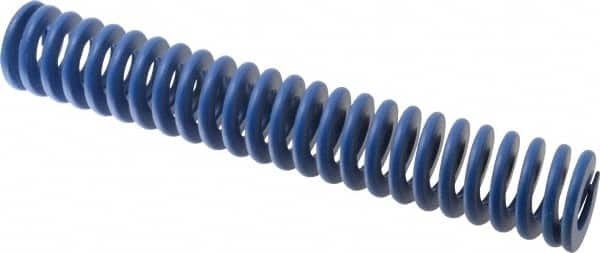 Associated Spring Raymond - 50mm Hole Diam, 25mm Rod Diam, 12" Free Length, Blue Die Spring - 4400.3999 N Max Deflection, 114mm Max Deflection, Medium Duty, Chromium Alloy Steel - Americas Industrial Supply