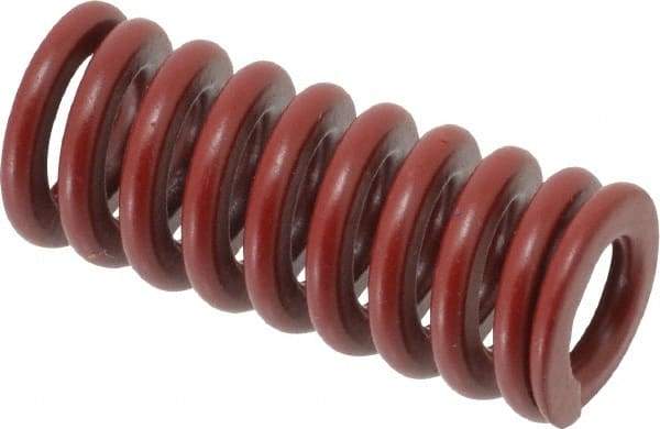 Associated Spring Raymond - 16mm Hole Diam, 8mm Rod Diam, 1-1/2" Free Length, Red Die Spring - 552.9 N Max Deflection, 11.4mm Max Deflection, Strong Duty, Chromium Alloy Steel - Americas Industrial Supply