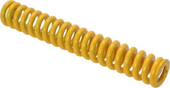 Associated Spring Raymond - 16mm Hole Diam, 8mm Rod Diam, 4" Free Length, Yellow Die Spring - 665.6 N Max Deflection, 26mm Max Deflection, Extra Strong, Chromium Alloy Steel - Americas Industrial Supply