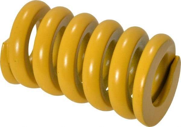 Associated Spring Raymond - 25mm Hole Diam, 12.5mm Rod Diam, 1-3/4" Free Length, Yellow Die Spring - 2684 N Max Deflection, 11mm Max Deflection, Extra Strong, Chromium Alloy Steel - Americas Industrial Supply