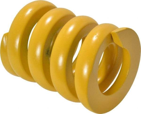 Associated Spring Raymond - 40mm Hole Diam, 20mm Rod Diam, 2-1/2" Free Length, Yellow Die Spring - 8164 N Max Deflection, 13mm Max Deflection, Extra Strong, Chromium Alloy Steel - Americas Industrial Supply