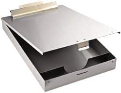 Saunders - 13-3/8 Inch Long x 9 Inch Wide x 1 Inch High, Clip Board - Silver - Americas Industrial Supply