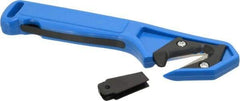 ICT - Fixed Safety Cutter - 1-3/4" Blade, Blue & Black ABS Handle, 2 Blades Included - Americas Industrial Supply