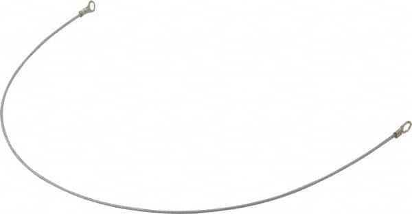 Made in USA - 18" Long, Steel Cable Eye & Eye End, Quick Release Pin Lanyard - 3/64" Cable Diam, #10 Hole Diam, Nylon Cable, Galvanized Finish - Americas Industrial Supply