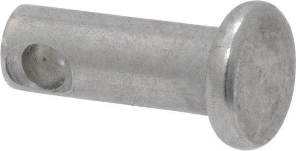 Made in USA - 3/16" Pin Diam, 1/2" OAL, Standard Clevis Pin - 3/32" Hole, 13/32" Usable Length, Uncoated Stainless Steel - Americas Industrial Supply