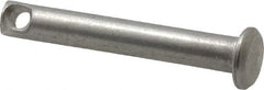 Made in USA - 3/16" Pin Diam, 1-1/4" OAL, Standard Clevis Pin - 3/32" Hole, 1-5/32" Usable Length, Uncoated Stainless Steel - Americas Industrial Supply