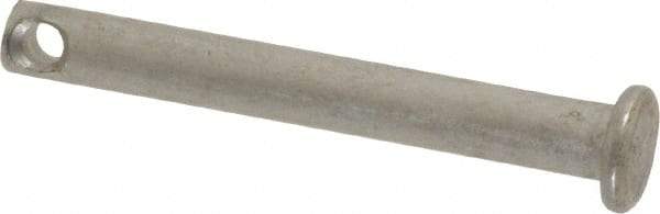 Made in USA - 3/16" Pin Diam, 1-1/2" OAL, Standard Clevis Pin - 3/32" Hole, 1-13/32" Usable Length, Uncoated Stainless Steel - Americas Industrial Supply