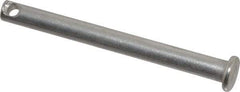 Made in USA - 3/16" Pin Diam, 2" OAL, Standard Clevis Pin - 3/32" Hole, 1-29/32" Usable Length, Uncoated Stainless Steel - Americas Industrial Supply