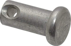 Made in USA - 1/4" Pin Diam, 1/2" OAL, Standard Clevis Pin - 3/32" Hole, 13/32" Usable Length, Uncoated Stainless Steel - Americas Industrial Supply