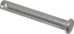 Made in USA - 1/4" Pin Diam, 1-3/4" OAL, Standard Clevis Pin - 3/32" Hole, 1-21/32" Usable Length, Uncoated Stainless Steel - Americas Industrial Supply