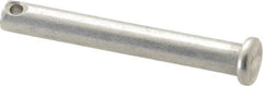 Made in USA - 1/4" Pin Diam, 1-7/8" OAL, Standard Clevis Pin - 3/32" Hole, 1-25/32" Usable Length, Uncoated Stainless Steel - Americas Industrial Supply