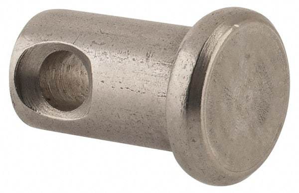 Made in USA - 5/16" Pin Diam, 1/2" OAL, Standard Clevis Pin - 9/64" Hole, 23/64" Usable Length, Uncoated Stainless Steel - Americas Industrial Supply