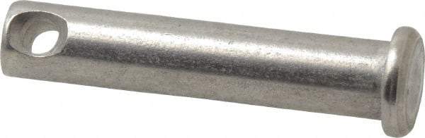 Made in USA - 5/16" Pin Diam, 1-1/2" OAL, Standard Clevis Pin - 9/64" Hole, 1-23/64" Usable Length, Uncoated Stainless Steel - Americas Industrial Supply