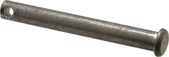 Made in USA - 5/16" Pin Diam, 2-1/2" OAL, Standard Clevis Pin - 9/64" Hole, 2-23/64" Usable Length, Uncoated Stainless Steel - Americas Industrial Supply