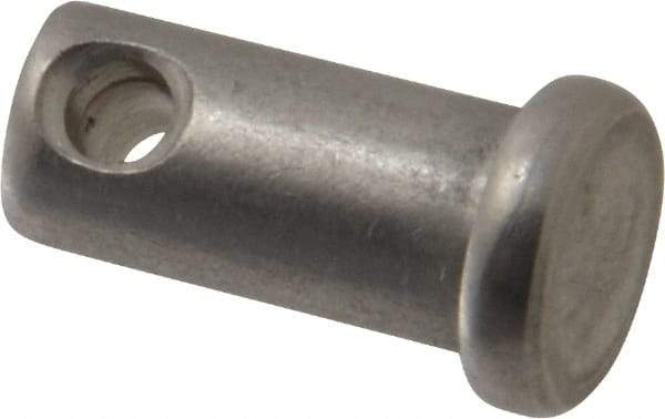 Made in USA - 3/8" Pin Diam, 3/4" OAL, Standard Clevis Pin - 5/32" Hole, 19/32" Usable Length, Uncoated Stainless Steel - Americas Industrial Supply