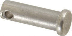 Made in USA - 3/8" Pin Diam, 1-1/8" OAL, Standard Clevis Pin - 5/32" Hole, 31/32" Usable Length, Uncoated Stainless Steel - Americas Industrial Supply