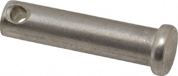 Made in USA - 3/8" Pin Diam, 1-1/2" OAL, Standard Clevis Pin - 5/32" Hole, 1-11/32" Usable Length, Uncoated Stainless Steel - Americas Industrial Supply