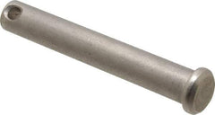 Made in USA - 3/8" Pin Diam, 2-1/2" OAL, Standard Clevis Pin - 5/32" Hole, 2-11/32" Usable Length, Uncoated Stainless Steel - Americas Industrial Supply