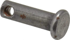 Made in USA - 3/16" Pin Diam, 19/32" OAL, Standard Clevis Pin - 3/32" Hole, 1/2" Usable Length, Uncoated Steel - Americas Industrial Supply