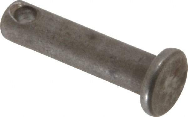 Made in USA - 3/16" Pin Diam, 3/4" OAL, Standard Clevis Pin - 3/32" Hole, 21/32" Usable Length, Uncoated Steel - Americas Industrial Supply