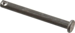 Made in USA - 3/16" Pin Diam, 1-3/4" OAL, Standard Clevis Pin - 3/32" Hole, 1-21/32" Usable Length, Uncoated Steel - Americas Industrial Supply