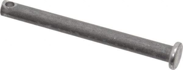 Made in USA - 3/16" Pin Diam, 2" OAL, Standard Clevis Pin - 3/32" Hole, 1-29/32" Usable Length, Uncoated Steel - Americas Industrial Supply