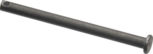 Made in USA - 3/16" Pin Diam, 2-1/2" OAL, Standard Clevis Pin - 3/32" Hole, 2-13/32" Usable Length, Uncoated Steel - Americas Industrial Supply