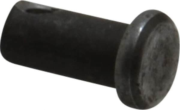 Made in USA - 1/4" Pin Diam, 1/2" OAL, Standard Clevis Pin - 3/32" Hole, 13/32" Usable Length, Uncoated Steel - Americas Industrial Supply