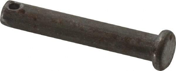 Made in USA - 1/4" Pin Diam, 1-1/2" OAL, Standard Clevis Pin - 3/32" Hole, 1-13/32" Usable Length, Uncoated Steel - Americas Industrial Supply