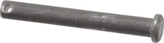 Made in USA - 1/4" Pin Diam, 2" OAL, Standard Clevis Pin - 3/32" Hole, 1-29/32" Usable Length, Uncoated Steel - Americas Industrial Supply