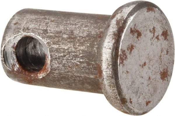 Made in USA - 5/16" Pin Diam, 1/2" OAL, Standard Clevis Pin - 9/64" Hole, 23/64" Usable Length, Uncoated Steel - Americas Industrial Supply