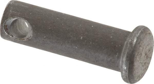 Made in USA - 5/16" Pin Diam, 1" OAL, Standard Clevis Pin - 9/64" Hole, 55/64" Usable Length, Uncoated Steel - Americas Industrial Supply