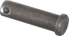 Made in USA - 7/16" Pin Diam, 1-1/2" OAL, Standard Clevis Pin - 5/32" Hole, 1-11/32" Usable Length, Uncoated Steel - Americas Industrial Supply