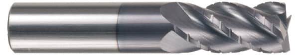 Accupro - 5/8" Diam, 7/8" LOC, 4 Flute Solid Carbide Roughing & Finishing Square End Mill - Uncoated, 3" OAL, 5/8" Shank Diam, Straight Shank, 40° Helix, Centercutting, Stub Length - Americas Industrial Supply