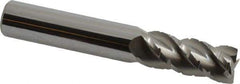 Accupro - 7/16" Diam, 1" LOC, 4 Flute Solid Carbide Roughing & Finishing Square End Mill - Uncoated, 2-3/4" OAL, 7/16" Shank Diam, Straight Shank, 40° Helix, Centercutting, Regular Length - Americas Industrial Supply