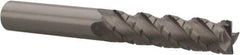 Accupro - 1/2" Diam, 2" LOC, 4 Flute Solid Carbide Roughing & Finishing Square End Mill - Uncoated, 4" OAL, 1/2" Shank Diam, Straight Shank, 40° Helix, Centercutting, Long Length - Americas Industrial Supply