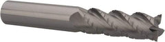 Accupro - 3/4" Diam, 2-1/4" LOC, 4 Flute Solid Carbide Roughing & Finishing Square End Mill - Uncoated, 5" OAL, 3/4" Shank Diam, Straight Shank, 40° Helix, Centercutting, Long Length - Americas Industrial Supply