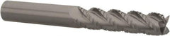 Accupro - 3/4" Diam, 3" LOC, 4 Flute Solid Carbide Roughing & Finishing Square End Mill - Uncoated, 6" OAL, 3/4" Shank Diam, Straight Shank, 40° Helix, Centercutting, Extra Long Length - Americas Industrial Supply