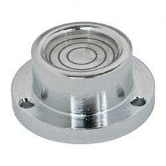 Geier & Bluhm, Inc. - 1 Inch Base Diameter x 0.44 Inch Overall Height, 3 Circles, Brass Bull's Eye Circular Level - 0.218 Inch Vial Diameter, 1/2 Inch Inner Diameter, 0.093 Inch Mounting Hole Diameter, 30 min Sensitivity, -40 to 160°F - Americas Industrial Supply