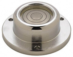 Geier & Bluhm, Inc. - 1-3/4 Inch Base Diameter x 0.63 Inch Overall Height, 3 Circles, Brass Bull's Eye Circular Level - 0.3 Inch Vial Diameter, 13/16 Inch Inner Diameter, 0.12 Inch Mounting Hole Diameter, 30 min Sensitivity, -40 to 150°F - Americas Industrial Supply